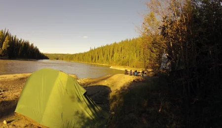 Lager am Athabasca River