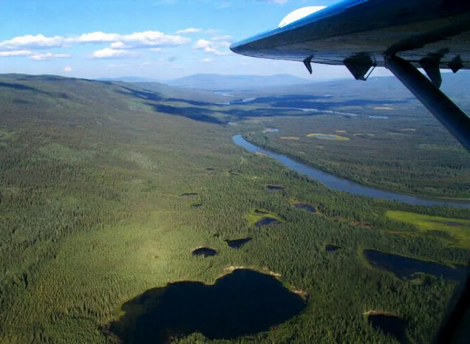 Einflug per Wasserflugzeug zum Beaver River