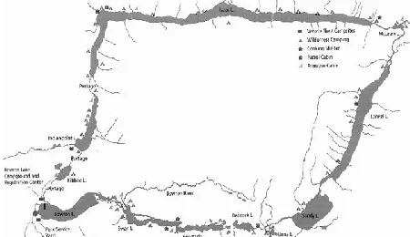 Bowron Lakes Kanutour Karte