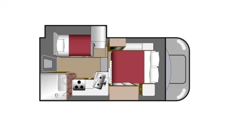 Truck Camper Slide Dinette von Fraserway Kanada / Nacht-Ansicht